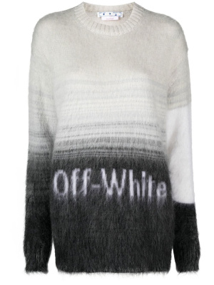 

Logo-print gradient jumper, Off-White Logo-print gradient jumper