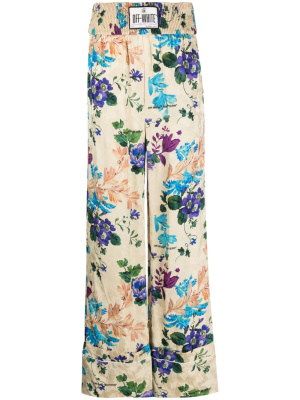 

Floral-jacquard palazzo trousers, Off-White Floral-jacquard palazzo trousers
