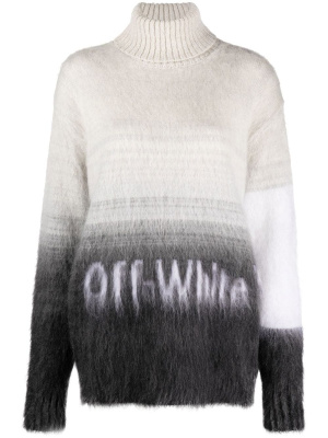 

Intarsia-knit logo roll-neck jumper, Off-White Intarsia-knit logo roll-neck jumper