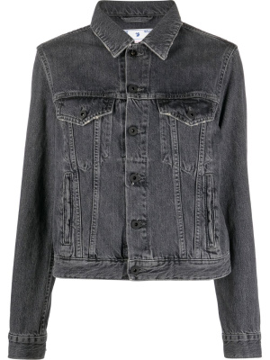 

Rear logo-patch denim jacket, Off-White Rear logo-patch denim jacket
