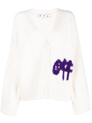 

Logo-intarsia knit cardigan, Off-White Logo-intarsia knit cardigan