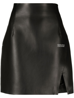 

Logo-print leather mini skirt, Off-White Logo-print leather mini skirt