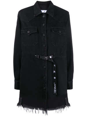 

Frayed Industrial belted denim dress, Off-White Frayed Industrial belted denim dress
