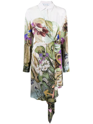 

Botanical-print shirt dress, Off-White Botanical-print shirt dress