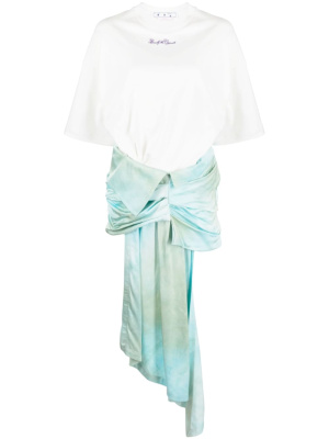 

Draped-skirt minidress, Off-White Draped-skirt minidress