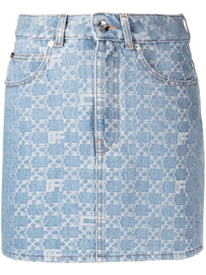 

Logo-print denim miniskirt, Off-White Logo-print denim miniskirt