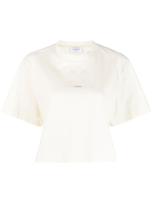 

Arrows-motif embellished cropped T-shirt, Off-White Arrows-motif embellished cropped T-shirt