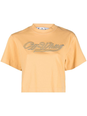 

Logo-embroidered cropped T-shirt, Off-White Logo-embroidered cropped T-shirt