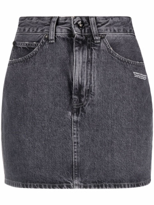 

Logo-print denim skirt, Off-White Logo-print denim skirt