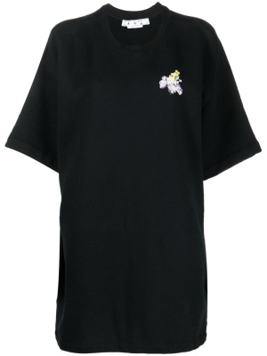 

Painted Arrows motif snap-fastening T-shirt dress, Off-White Painted Arrows motif snap-fastening T-shirt dress
