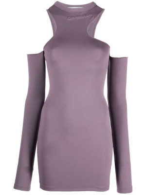

Asymmetric cold-shoulder minidress, Off-White Asymmetric cold-shoulder minidress