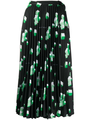 

Geometric-print pleated skirt, Off-White Geometric-print pleated skirt