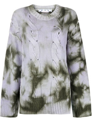 

Tie-dye print cable knit sweater, Off-White Tie-dye print cable knit sweater