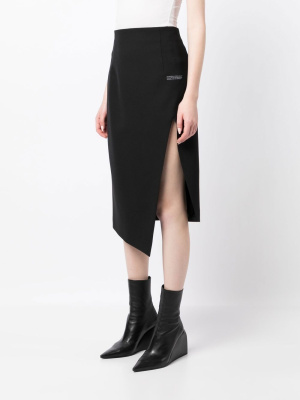 

Logo-print asymmetric skirt, Off-White Logo-print asymmetric skirt