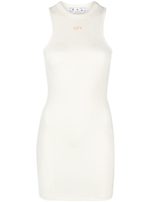

Sleek Rowing logo-print minidress, Off-White Sleek Rowing logo-print minidress