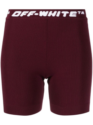 

Logo-band ribbed shorts, Off-White Logo-band ribbed shorts
