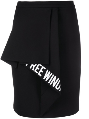 

Slogan-print ruffled-detail skirt, Off-White Slogan-print ruffled-detail skirt
