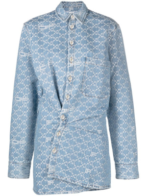 

Logo-print denim dress, Off-White Logo-print denim dress