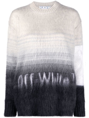 

Intarsia-logo crew-neck jumper, Off-White Intarsia-logo crew-neck jumper