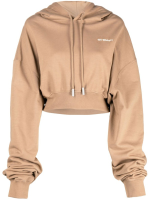 

Logo-embroidered cropped hoodie, Off-White Logo-embroidered cropped hoodie