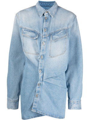 

Toybox asymmetric denim shirt-dress, Off-White Toybox asymmetric denim shirt-dress