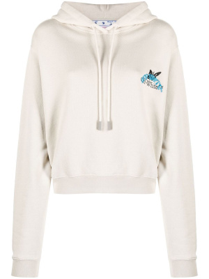 

Embroidered-logo cotton hoodie, Off-White Embroidered-logo cotton hoodie