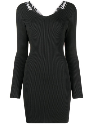 

Logo-tape ribbed dress, Off-White Logo-tape ribbed dress