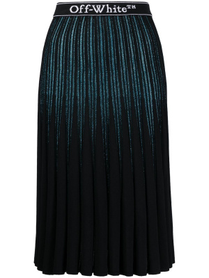 

Glitter-stripe pleated skirt, Off-White Glitter-stripe pleated skirt