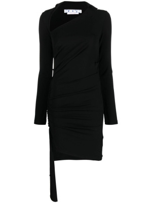 

Asymmetric ruched minidress, Off-White Asymmetric ruched minidress