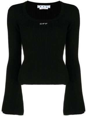 

Logo print ribbed top, Off-White Logo print ribbed top