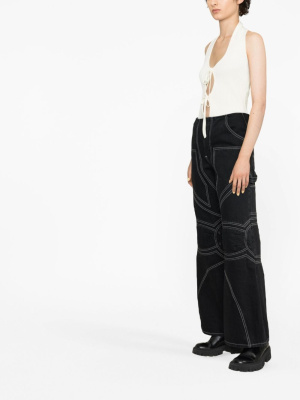 

Contrast-stitch wide-leg jeans, Off-White Contrast-stitch wide-leg jeans