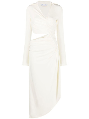 

Vi-Crepe draped midi dress, Off-White Vi-Crepe draped midi dress