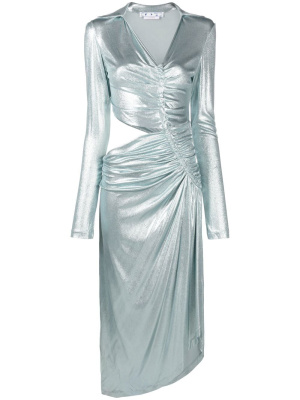 

Metallic draped midi dress, Off-White Metallic draped midi dress