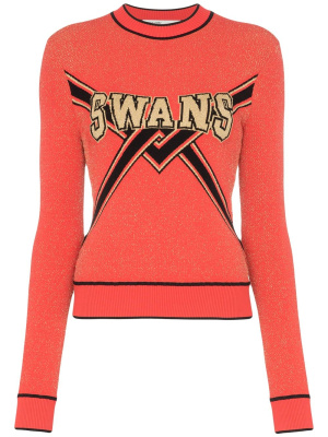 

Swans intarsia lurex sweater, Off-White Swans intarsia lurex sweater