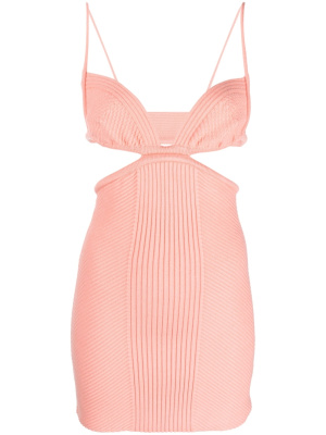 

Cut-out ribbed-knit minidress, Off-White Cut-out ribbed-knit minidress