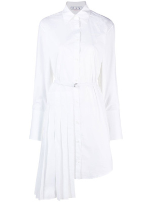 

Asymmetric pleated shirt dress, Off-White Asymmetric pleated shirt dress