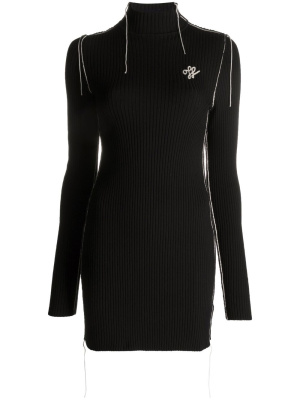 

Embroidered-logo knit dress, Off-White Embroidered-logo knit dress