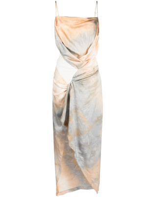 

Tie-dye draped slip dress, Off-White Tie-dye draped slip dress