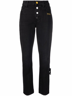 

Slogan-print straight high-rise jeans, Off-White Slogan-print straight high-rise jeans