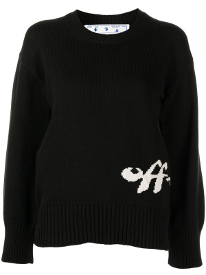 

Intarsia-knit logo jumper, Off-White Intarsia-knit logo jumper