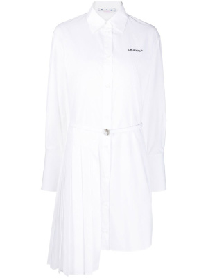 

Asymmetric pleated shirt dress, Off-White Asymmetric pleated shirt dress