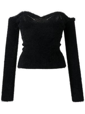 

Fuzzy off-shoulder top, Off-White Fuzzy off-shoulder top