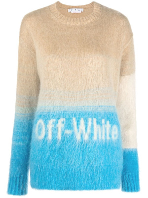 

Helvetica intarsia-knit jumper, Off-White Helvetica intarsia-knit jumper