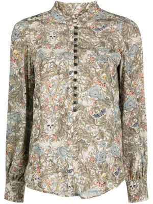 

Collarless floral print shirt, Zadig&Voltaire Collarless floral print shirt