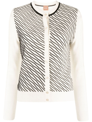 

Piped-stripes crew neck cardigan, BOSS Piped-stripes crew neck cardigan