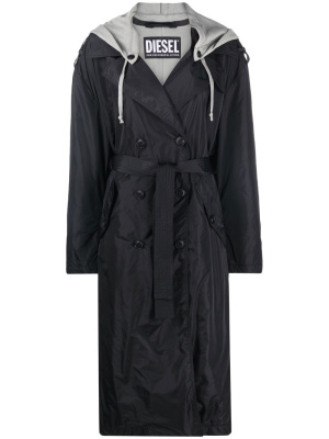 

Belted hooded parka coat, Diesel Belted hooded parka coat