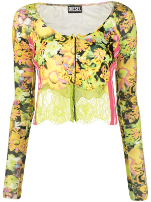 

Cropped floral-print cardigan, Diesel Cropped floral-print cardigan