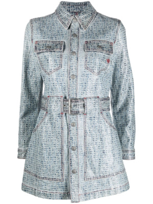 

Belted denim mini dress, Diesel Belted denim mini dress