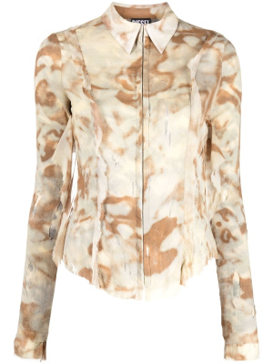 

C-Dericia acid-wash ripped distressed shirt, Diesel C-Dericia acid-wash ripped distressed shirt