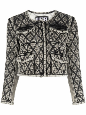 

Contrast-stitching cropped jacket, Diesel Contrast-stitching cropped jacket